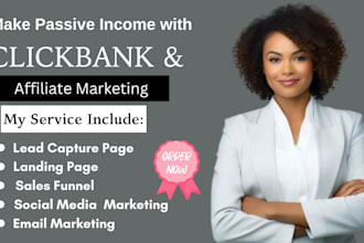 setup clickbank and amazon affiliate marketing, sales funnel and link promotion