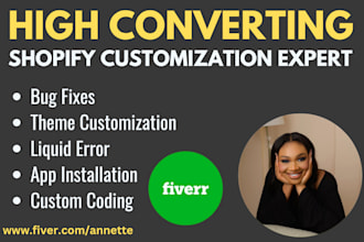 be your shopify expert developer bug fix and shopify custom coding expert