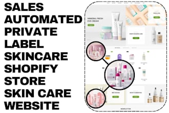 design sales automated private label skincare shopify store skin care website