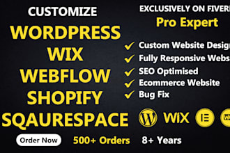do customize responsive wix webflow wordpress squarespace shopify store for you