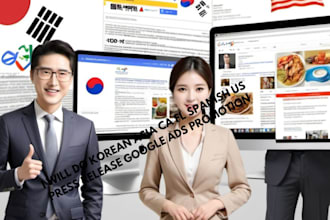 do korean, asia, ca, fl spanish, US press release google ads promotion