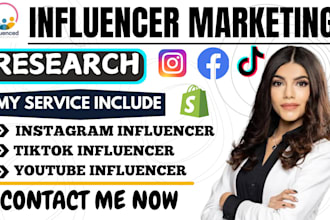 find instagram youtube, tiktok, influencer to research influencer marketing list