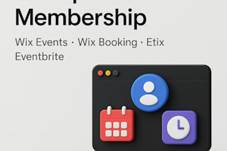 set up wix membership wix events, wix booking  etix eventbrite integration