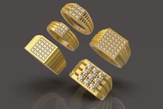 fashionable 3d jewelry design for 3d printing, necklace, 3d realistic rendering