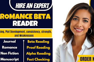beta read and critique romance and fantasy novel as a constructive beta reader