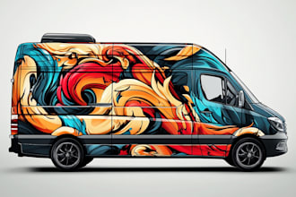 creative custom car wrap, van wrap, truck wrap,