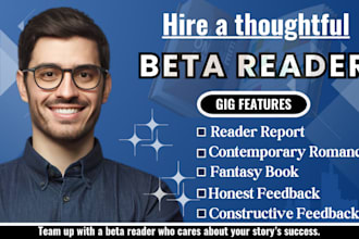 beta read contemporary romance historical mystery thriller novel or fantasy book