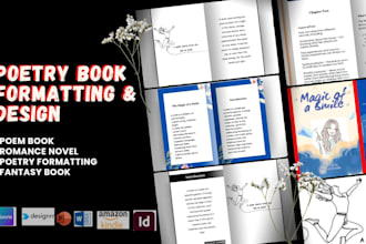 design, format poetry book, poem novel, self help non fiction upload amazon kdp