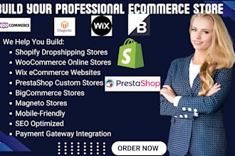 build customize fix shopify woocommerce wix magento prestashop for online stores
