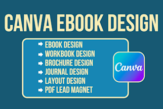 do canva ebook design, workbook, lead magnet, and KDP formatting, canva ebook