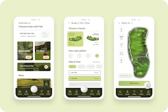 build a golf booking app, handicap golf app, golf course locator