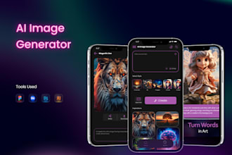 develop ai music generator app, ai video generator app, ai image app