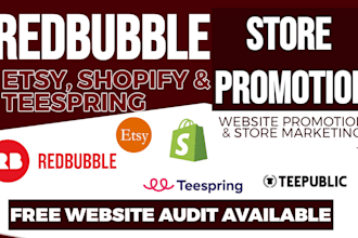 redbubble teepublic teespring etsy store promotion shopify marketing share link