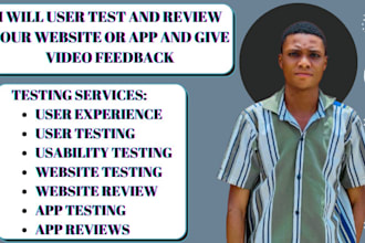 user test and review your website or app and give video feedback