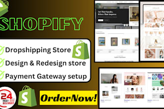 design shopify website redesign dropshipping store revamp