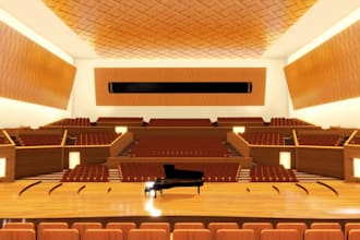 do 3d auditorium, event stage, theater, hall, opera house design