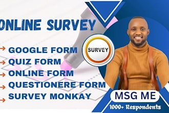 create google forms, online survey or jotforms in 24 hours