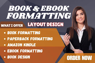 do book typesetting, layout design, paperback formatting for amazon kdp