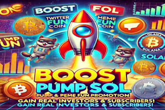 boost crypto pump fun promotion, solana meme coin, twitter, telegram subscribers