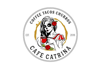 design awesome cafe and coffee tacos logo