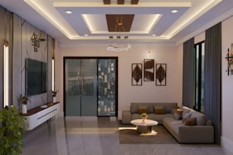 redesign 3d modern interior design, livingroom, kitchen cabinet, cgi rendering