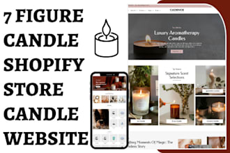 design 7 figure candle shopify store candle website candle dropshipping store