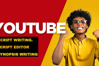 write a youtube seo , script writing, thumbnail, monetization,video editing