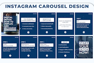create attractive swipeable carousel posts for instagram linkedin