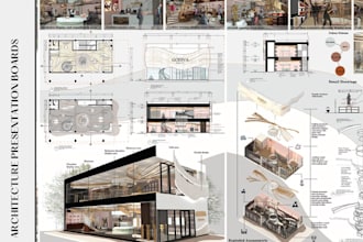 design architectural presentation board and portfolio
