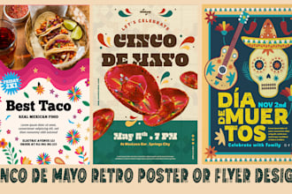 do cinco de mayo event flyer design or party food poster