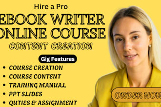 do ebook online course,course creation,course content,training manual,ppt slides