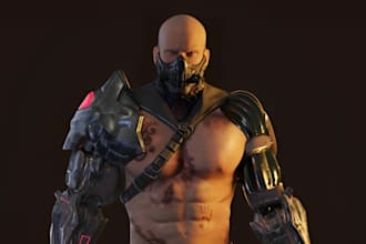 create 3d realistic game character 3d character modeling  for game development