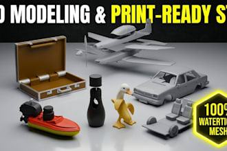 3d modeling and create stl file for 3d printing