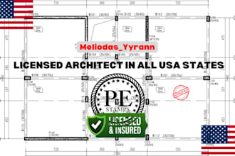 licensed architect, south carolina, illinois, pe stamp for city permit in 24hrs