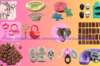 create silicone mold, candle, resin, chocolate and mold box stl file solidwork
