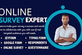 recruit 400 real respondents to fill your online survey, google form, jetform