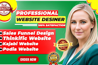design online course website sales page using teachable, podia kajabi, thinkific