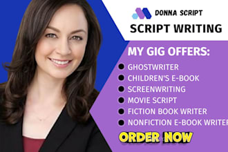 ghostwrite movie script, tv series, screenplay screenwriting,film script writing