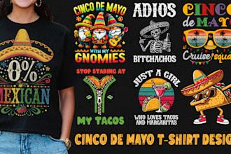 do cinco de mayo tshirt design for etsy store or merch by amazon