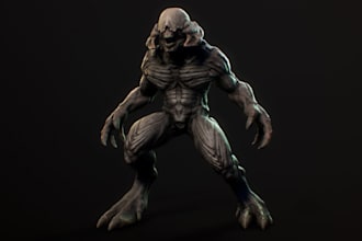design 3d non human character,3d creature,3d animal model,rig 3d,ue5 monster