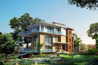 renovate 3d exterior design,apartment rendering,3dsmax,facade design,residential