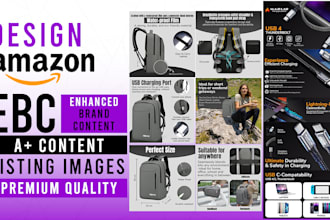 do amazon listing images design, amazon ebc,  amazon infographic, premium ebc