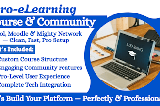 setup interactive elearning course or community on skool, moodle, mighty network