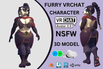 do custom 3d furry avatar vrc avatar vr character nsfw anime