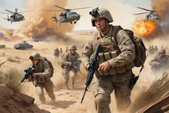 draw military themed illustrations