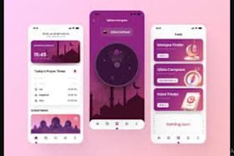 setup full mosque app or muslim app with quran, qibla, ramadan prayer times
