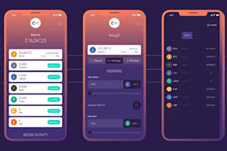 develop crypto exchange website, crypto wallet app and mobile apps