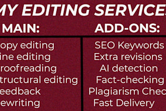 copy edit and proofread your manuscript