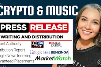 press release writer crypto and music press release promotion and distribution