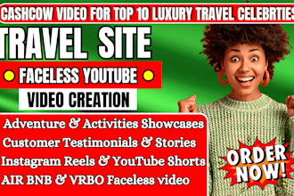 do faceless youtube cashcow video for finance luxury travel celebrity automation
